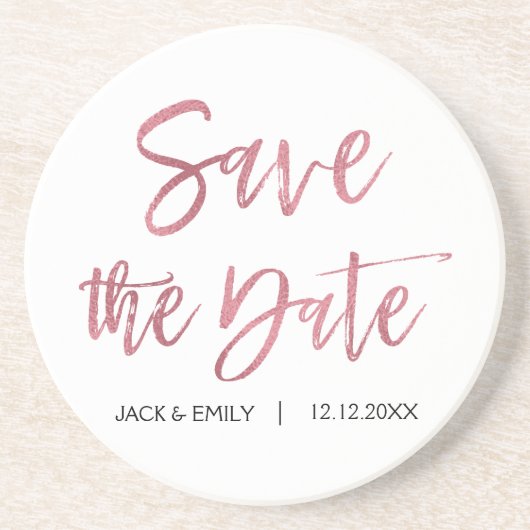 バラゴールドフォイル日付コースターを保存 コースター (正面)