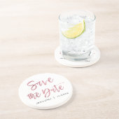 バラゴールドフォイル日付コースターを保存 コースター (側面)