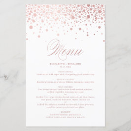 バラゴールドフォイル紙吹雪結婚ドットのメニューカード