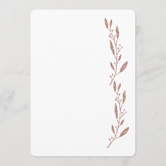 バラゴールドフォイル結婚エフェクトのメニューフローラ メニュー (裏面)