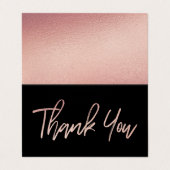 バラゴールドフォイル結婚スクリプトのサンキューカード 名刺 (外部フラット)