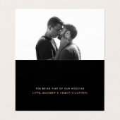 バラゴールドフォイル結婚スクリプトの写真サンキューカード 名刺 (内部フラット)