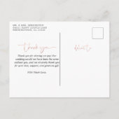 バラゴールドフォイル結婚スクリプト写真ありがとう ポストカード (裏面)