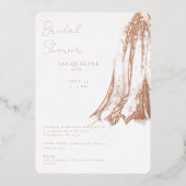 バラゴールドフォイル結婚ズドレスブライダルシャワー 箔招待状 (正面)