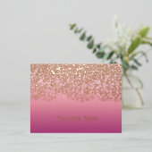 バラゴールドフォイル結婚ズ・サンキュー 箔シーズンポストカード (立ち正面)