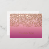 バラゴールドフォイル結婚ズ・サンキュー 箔シーズンポストカード (正面/裏面)