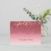 バラゴールドフォイル結婚ズ・サンキュー 箔シーズンポストカード (立ち正面)