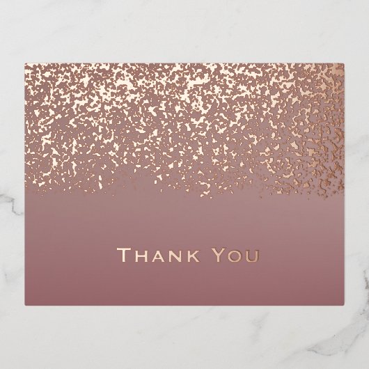 バラゴールドフォイル結婚ズ・サンキュー 箔シーズンポストカード (正面)