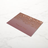 バラゴールドフォイル結婚ズ・サンキュー 箔シーズンポストカード (回転した状態)