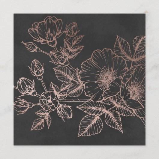 バラゴールドフォイル結婚フローラのメニューカード メニュー (裏面)