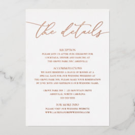 バラゴールドフォイル結婚ミニマリストのエンクロージャカード 箔招待状