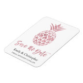 バラゴールドフォイル結婚式の日付を保存パイナップル マグネット (左側)