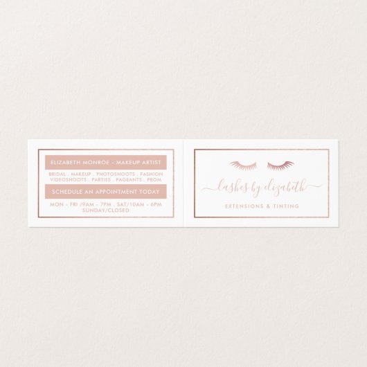 バラゴールドフォイル美しいメイクアップアーティストロイヤリティ 名刺 (外部フラット)