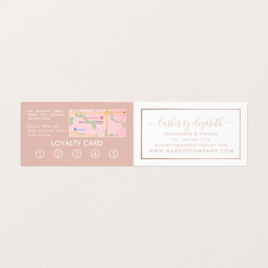 バラゴールドフォイル美しいメイクアップアーティストロイヤリティ 名刺 (内部フラット)