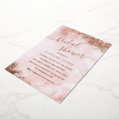 バラゴールドフォイル赤面ピンクピーチブライダルシャワー 箔招待状 (回転した状態)