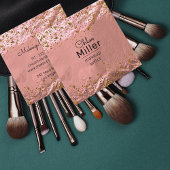 バラゴールドフォイル輝くグラムスタイリッシュメイクアップアーティスト スクエア名刺