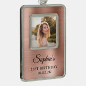バラゴールドフォイル21stバースデーフォト シルバープレートフレームオーナメント (右)