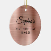 バラゴールドフォイル21stバースデーフォト セラミックオーナメント (右)