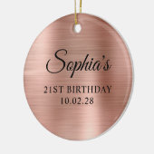 バラゴールドフォイル21stバースデーフォト セラミックオーナメント (左)