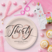 バラゴールドフォイル30歳の誕生日 ペーパープレート (パーティー)