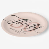 バラゴールドフォイル30歳の誕生日 ペーパープレート (アングル)