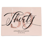 バラゴールドフォイル30歳誕生日  ラージペーパーバッグ (正面)