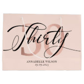 バラゴールドフォイル30歳誕生日  ラージペーパーバッグ (裏面)