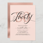 バラゴールドフォイル30thバースデーフォト招待状 招待状 (正面/裏面)