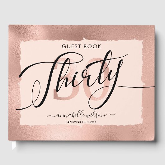 バラゴールドフォイル30thバースデーフォト ゲストブック (正面)