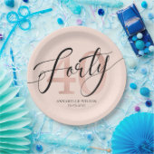 バラゴールドフォイル40歳誕生日   ペーパープレート (パーティー)