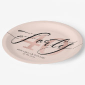 バラゴールドフォイル40歳誕生日   ペーパープレート (アングル)