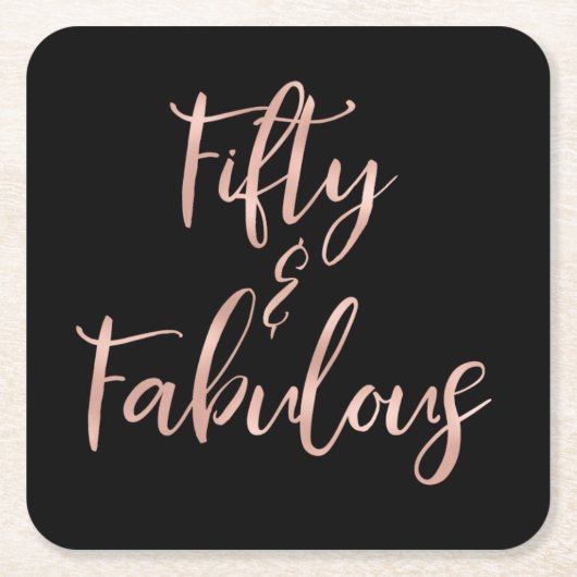 バラゴールドフォイル50と素晴らしい スクエアペーパーコースター (正面)