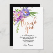 バラゴールドフォイル、サンキューカード 招待状 (正面/裏面)