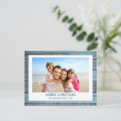 バラゴールドフォイル – ネイビーブルークリスマス シーズンポストカード (スタンド正面)