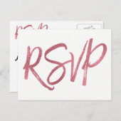 バラゴールドフォイルRSVP結婚式招待状返信 インビテーションポストカード (正面/裏面)