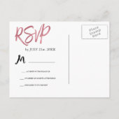バラゴールドフォイルRSVP結婚式招待状返信 インビテーションポストカード (裏面)