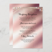 バラゴールド結婚フォイル情報ゲスト エンクロージャーカード (正面/裏面)