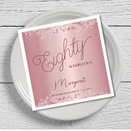 バラゴールド80歳の誕生日パーティー スタンダードカクテルナプキン