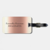 バラゴールド グリッター モノグラム 手書きスクリプト ラゲッジタグ (裏面横)