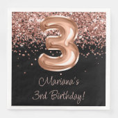  バラゴールド ブラック 3歳 誕生日パーティー (正面)