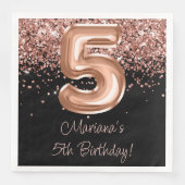  バラゴールド ブラック 5歳 誕生日パーティー (正面)