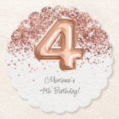 バラゴールド 4歳 誕生日パーティー ペーパーコースター (正面)