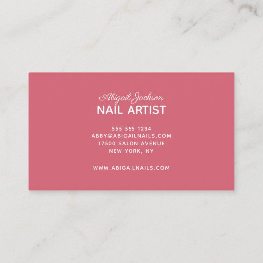 バラサテンのスプラッシュが"名前"で爪、 ネイルにエラー 名刺 (裏面)