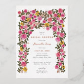 バラサンフラワートレリス春ガーデンブライダルシャワー 箔招待状 (正面)