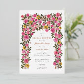 バラサンフラワートレリス春ガーデンブライダルシャワー 箔招待状 (立ち正面)