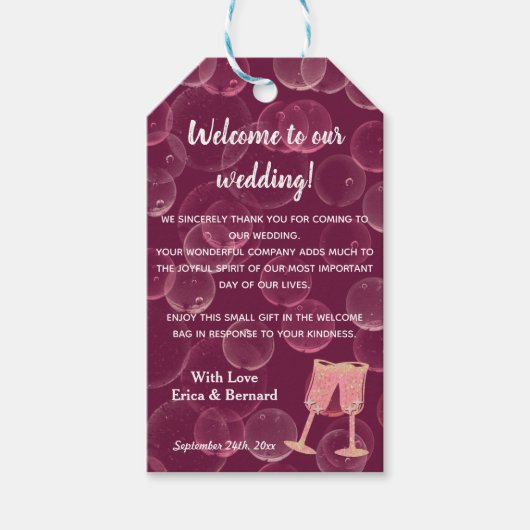 バラシャンパングラスお礼メッセージ ギフトタグ (正面)