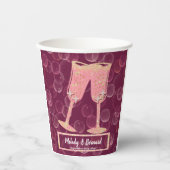 バラシャンパンバブル&グラス結婚ズ祝 紙コップ (正面)