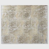 バラシルバーグレイフローラウッドフォキシエ素朴金ゴールド ラッピングペーパー (フラット)