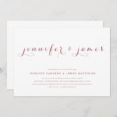 バラシンプルエレガント結婚モダンScript's 招待状 (正面/裏面)