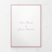 バラシンプルダスティピンクエレガントな結婚式 三つ折り招待状 (カバー)